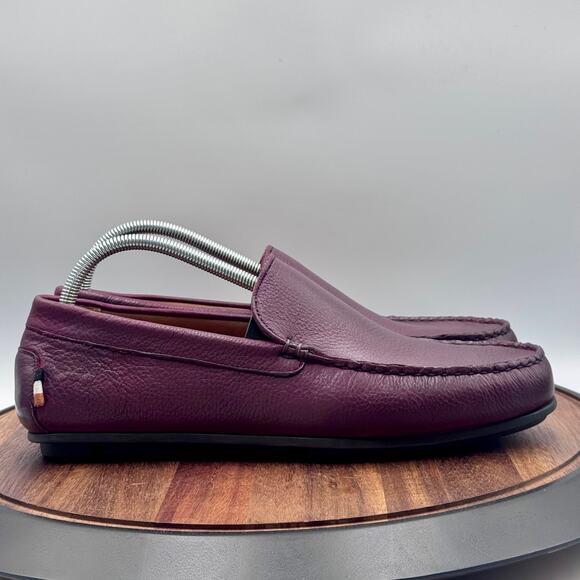 ALLEN EDMONDS Santiago Leather Men's Driving Shoes Burgundy Size 10D NEW!